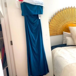 #gown Vince Camuto #long #dress #NWT gorgeous peacock colored rich teal color.